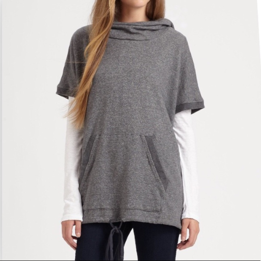 James Perse Gray Poncho Hoodie - Picture 2 of 8